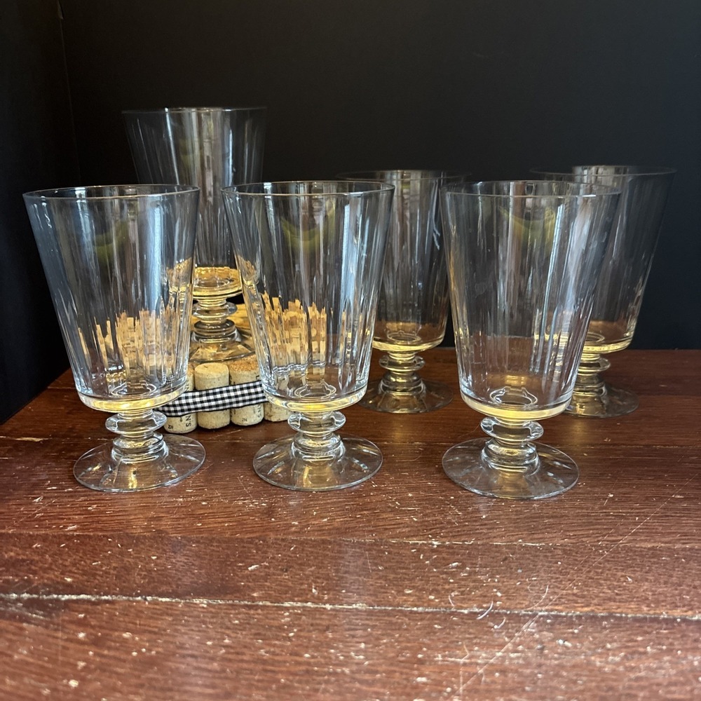 Nancy Prentiss John & Priscilla Crystal 5 7/8" Iced Tea Very Nice! Set Of 6!